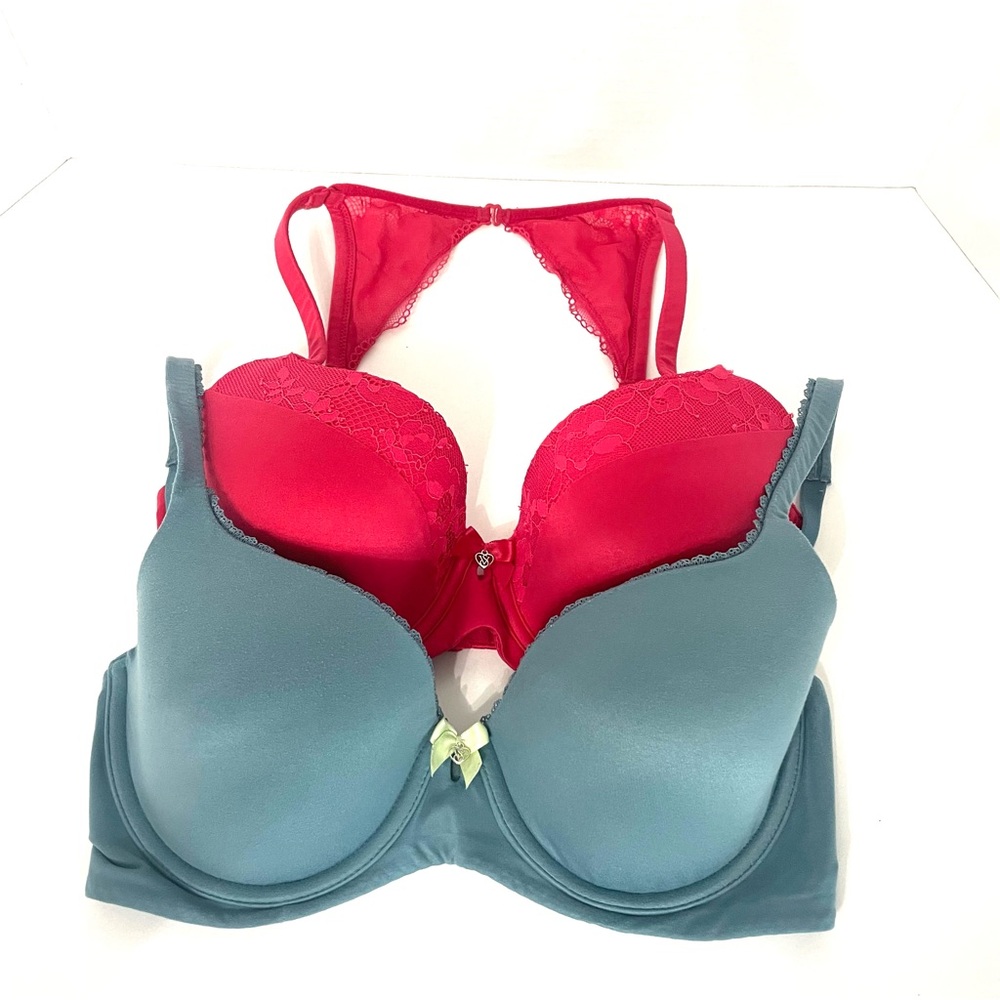 Victoria's Secret Body By Victoria Lined Demi / Demi Double Bra Lot Of 2 32 DD